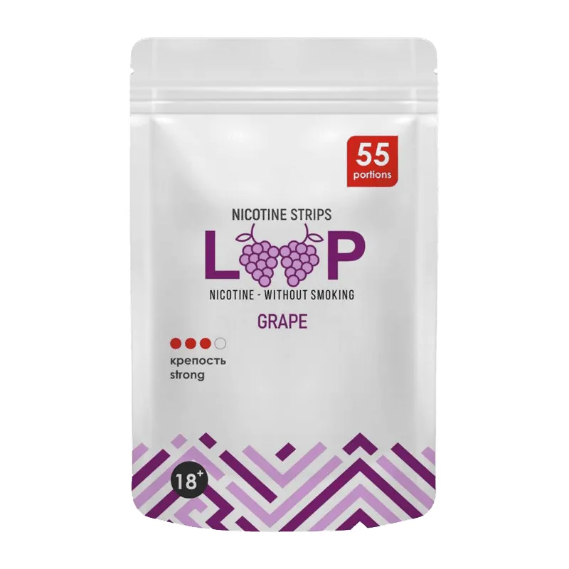 Никотиновые пластинки Loop Grape, 11 мг/порция, виноград, slim portion