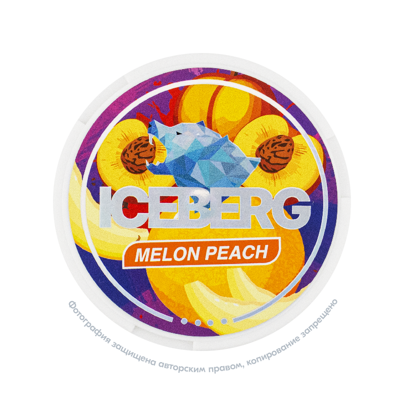 Снюс Iceberg Strong Melon Peach, 75 мг/г, дыня и персик, slim portion