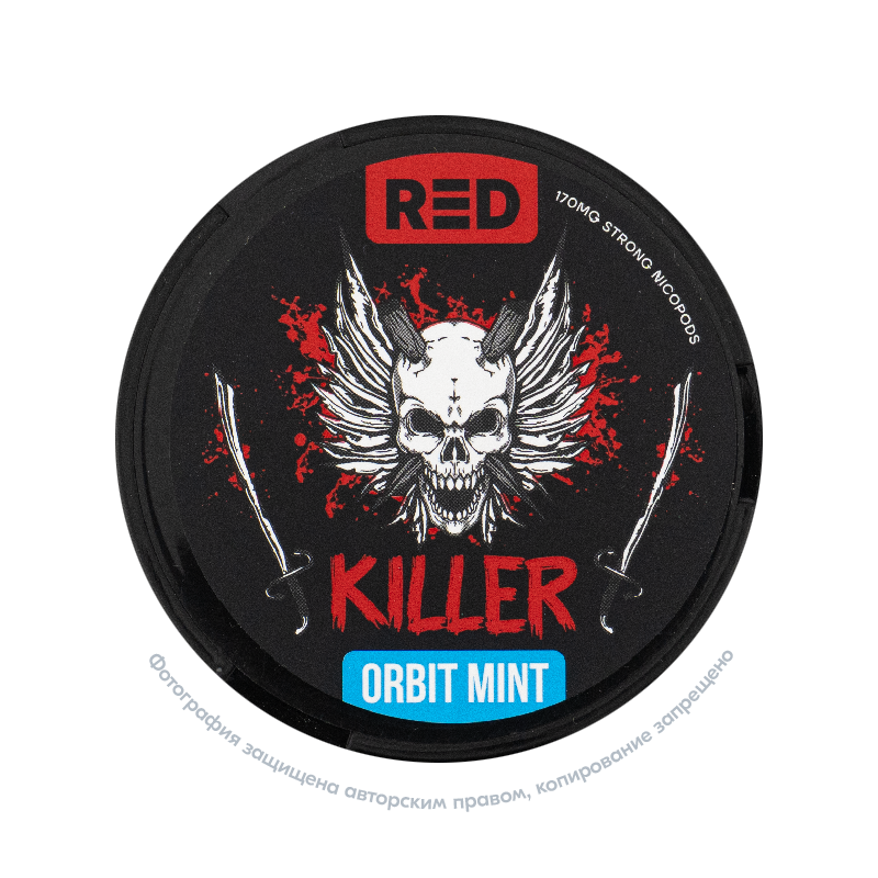 Снюс RED Killer Orbit Mint, 170 мг/г, мятная жвачка, slim portion