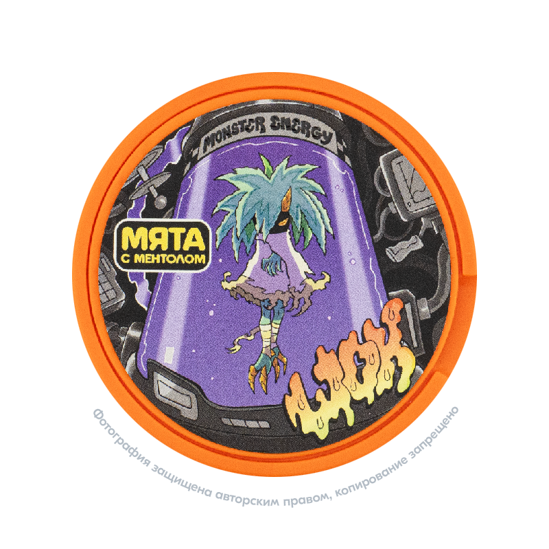 Снюс ШОК Monster Energy Хладис, 75 мг/г, мята и ментол, slim portion